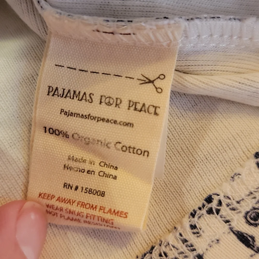 Pajamas For Peace Tranquil Elephant Kids Neutral Organic 2PC Pants Set - Picture 11 of 11